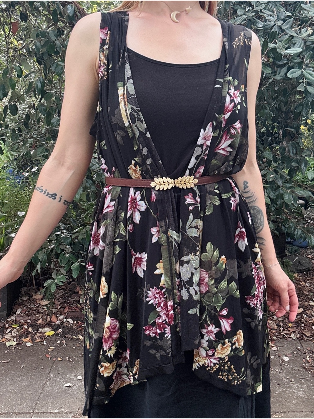 Sheer floral layer
